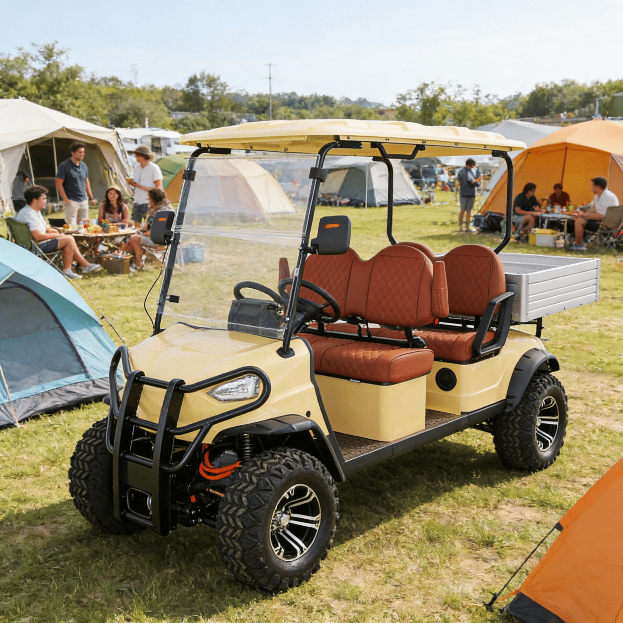 YATIAN GQ04Z مركبة صيد كهربائية 4×4 ذات 4 مقاعد مع صندوق شحن وقفل تفاضلي