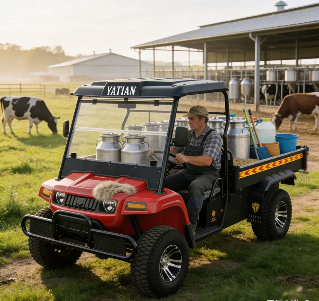 Green PB10C Yatian Manufacturer مركبة كهربائية متعددة الأغراض ذات دفع رباعي: قدرة على الطرق الوعرة وجميع التضاريس للمزارع ومواقع البناء والأنشطة الخارجية