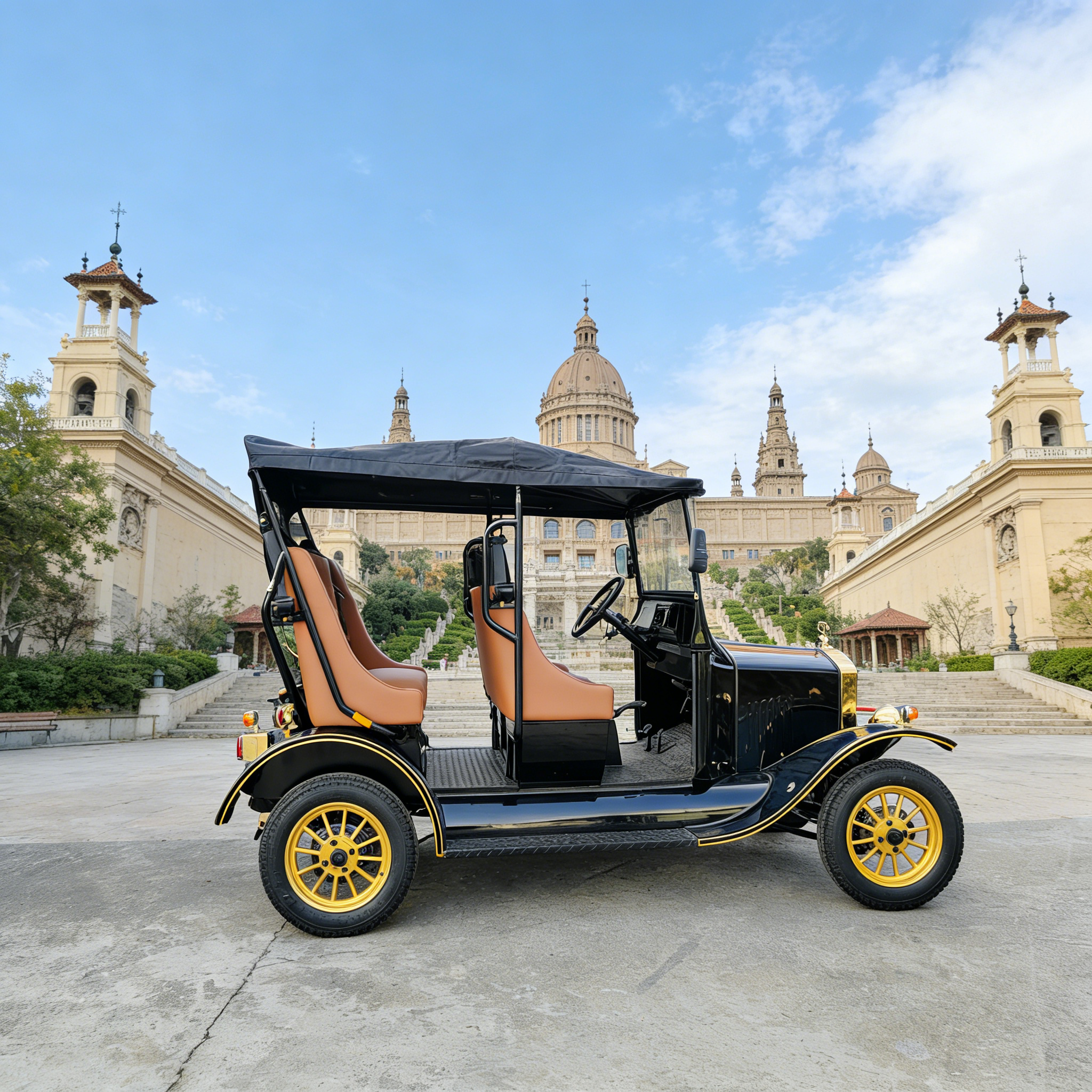 سيارة كهربائية قديمة لمشاهدة معالم المدينة بأربعة مقاعد معتمدة من COC (LY05B) | ياتيان