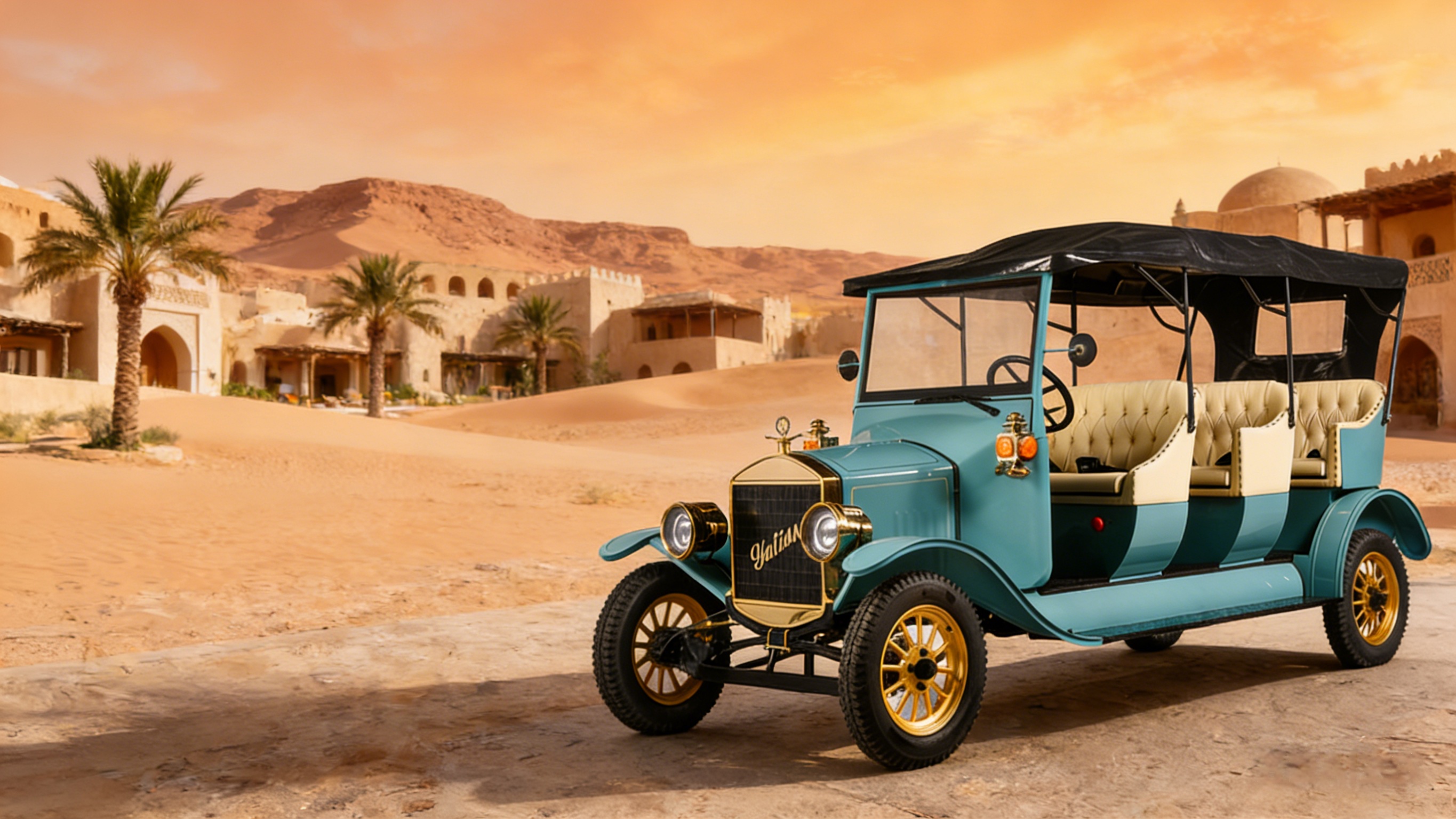 عربة الجولف الكلاسيكية الرجعية (1)