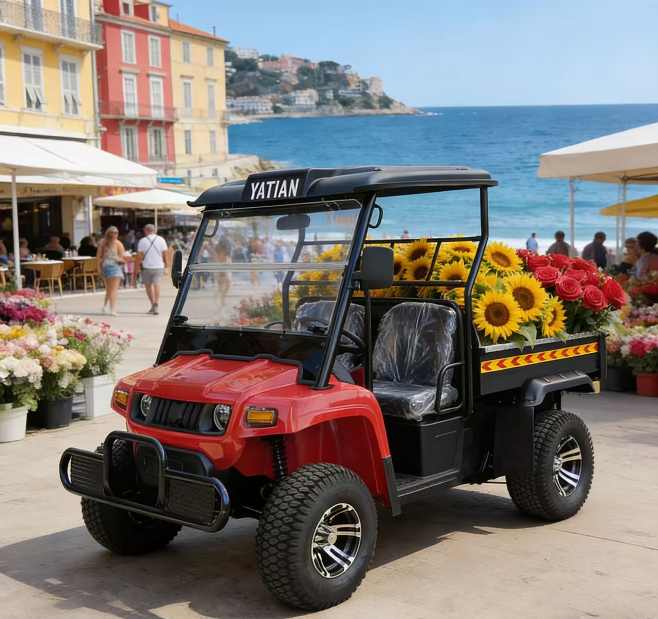 Green PB10C Yatian Manufacturer مركبة كهربائية متعددة الأغراض ذات دفع رباعي: قدرة على الطرق الوعرة وجميع التضاريس للمزارع ومواقع البناء والأنشطة الخارجية