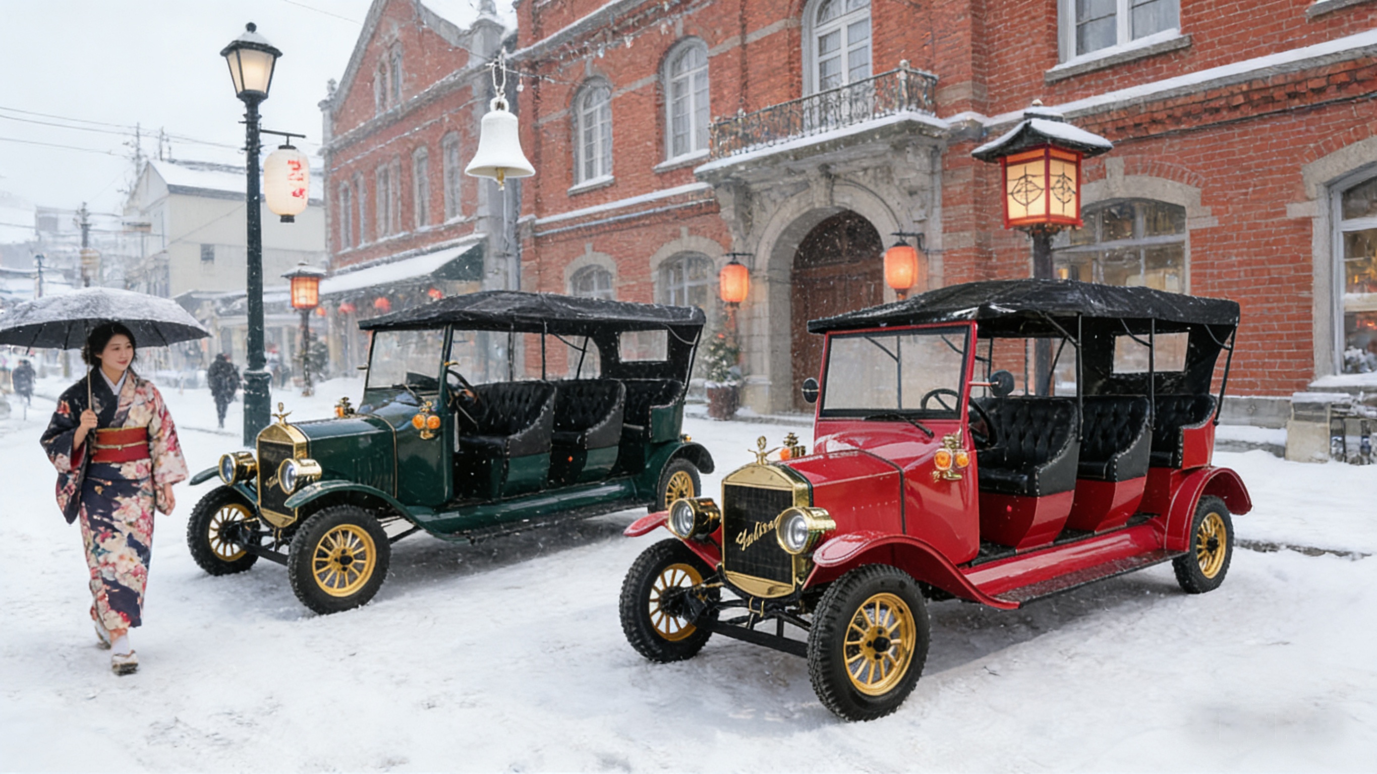 سيارة كهربائية قديمة لمشاهدة معالم المدينة للمنتجعات الساحلية