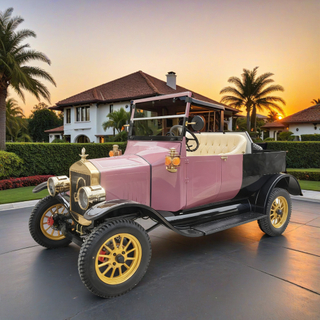 شاحنة توصيل كهربائية قديمة للمسافات القصيرة، سيارة شحن أنيقة للمنتجعات والمتنزهات