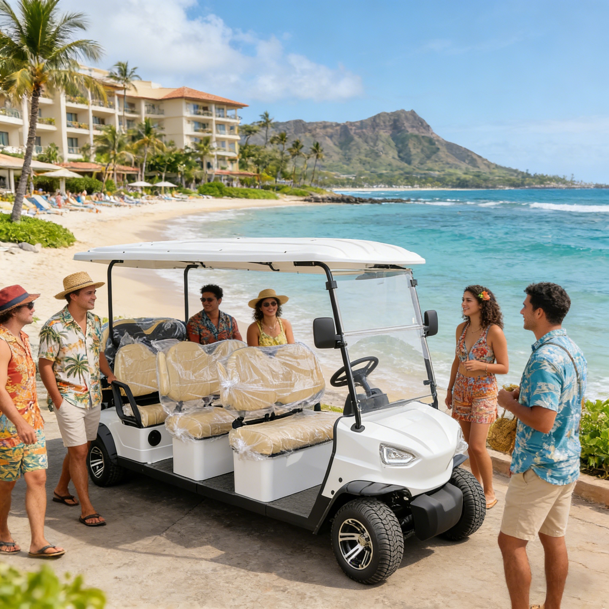 عربة جولف كهربائية لمشاهدة معالم المدينة ذات 8 مقاعد (1)