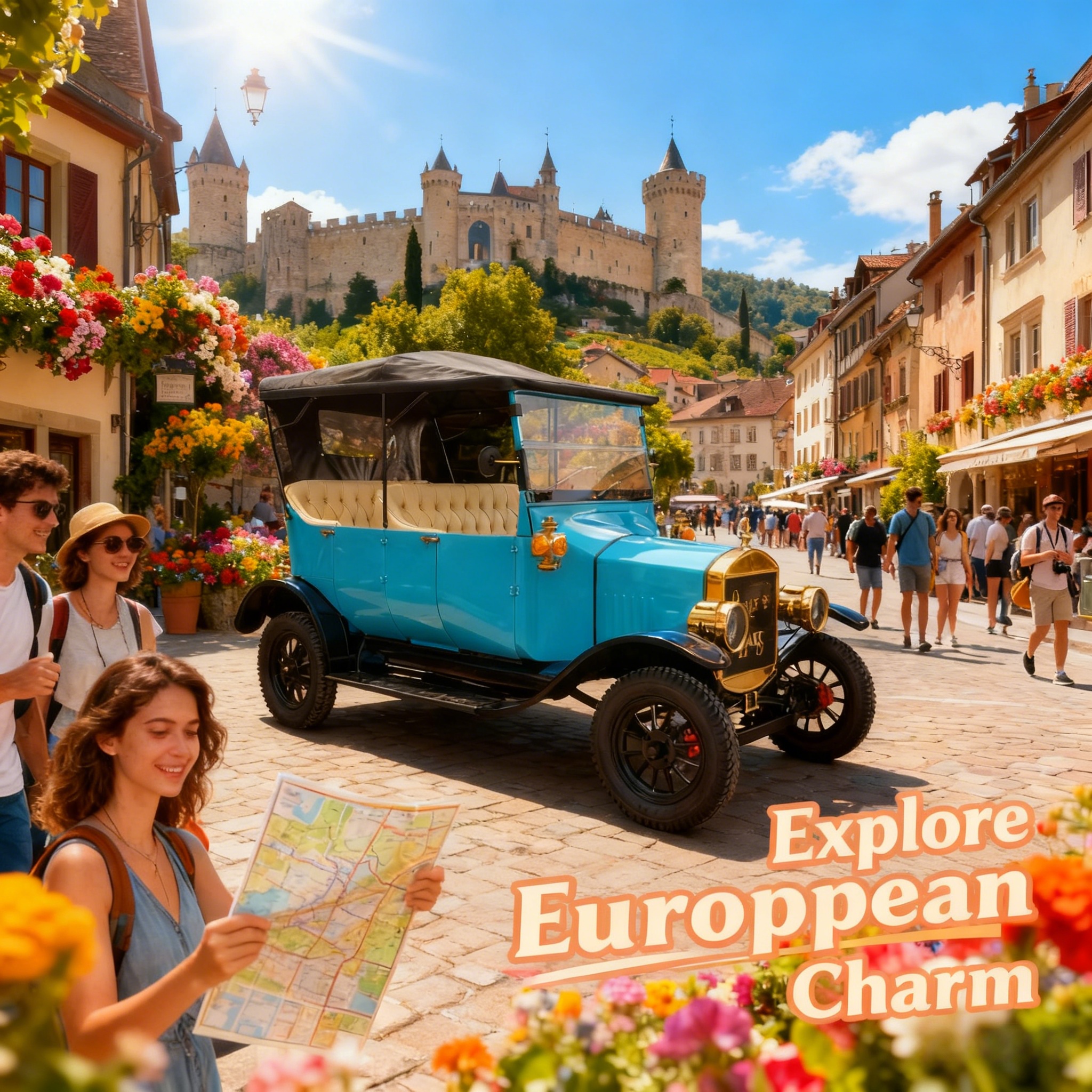 مركبة ياتيان الكهربائية الرجعية ذات اللون الوردي المغطاة بالثلوج – مقاومة للبرد لمنتجعات جبال الألب