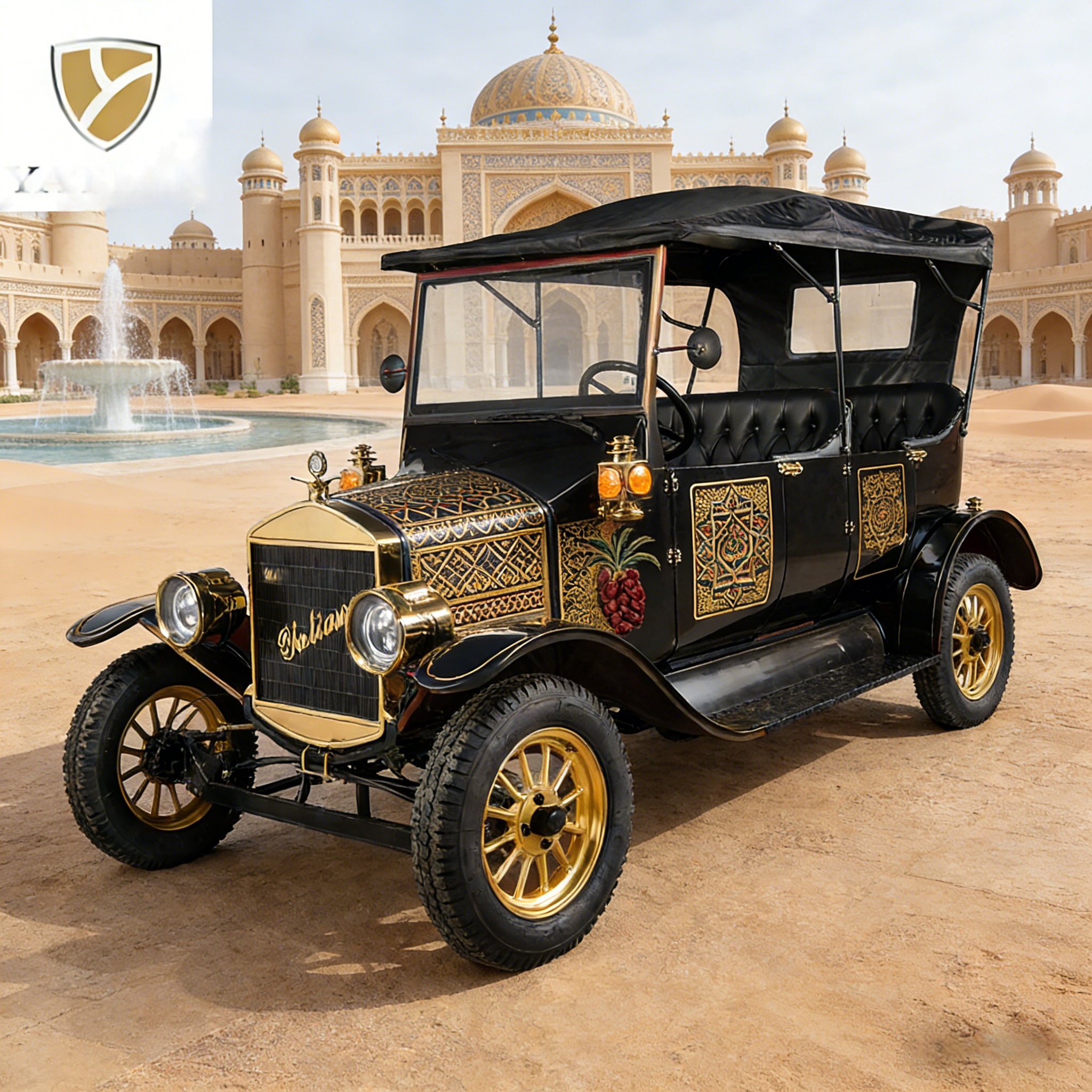 سيارة كهربائية قديمة لمشاهدة معالم المدينة للمنتجعات الساحلية