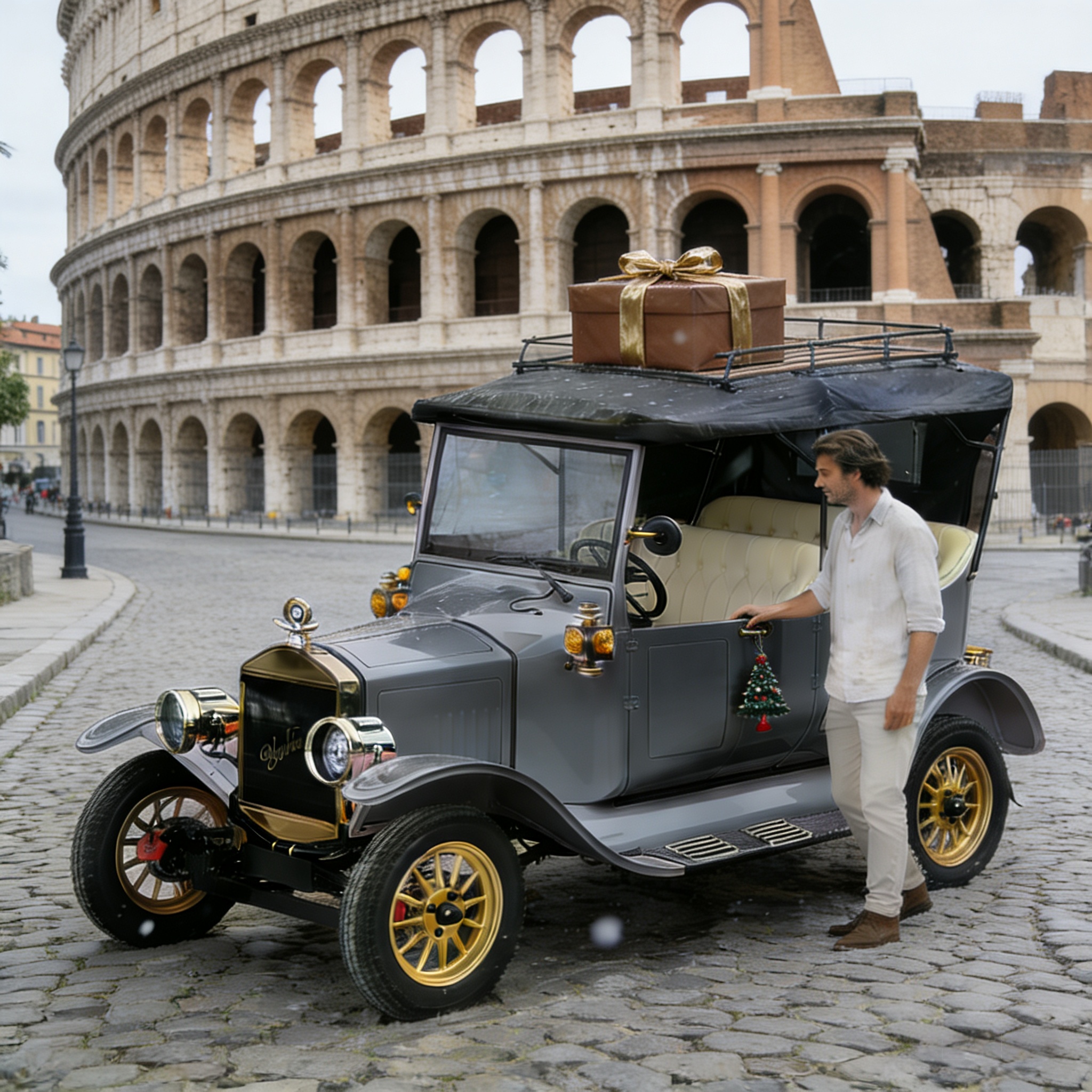 سيارة كهربائية قديمة لمشاهدة معالم المدينة للمنتجعات الساحلية